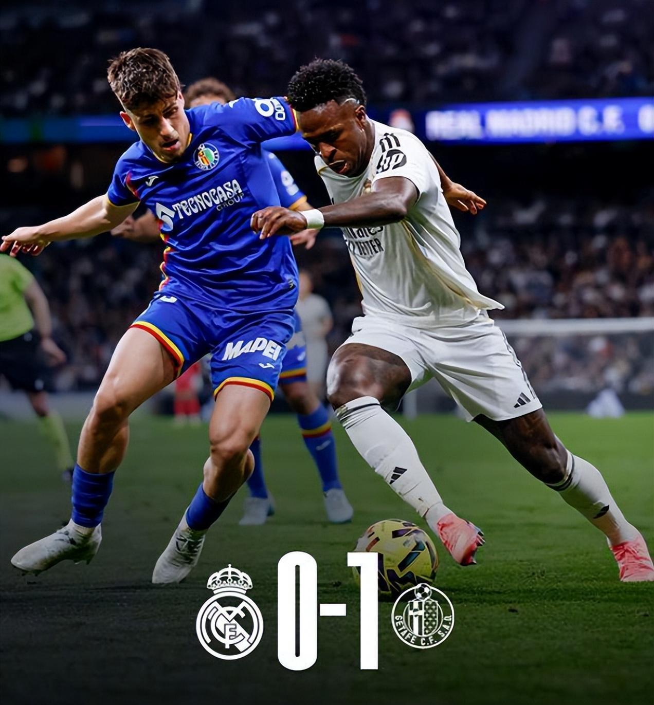 腾讯体育直播免费观看-西甲皇马0比1赫塔费，两连败恐导致失冠，姆巴佩重要性很明显